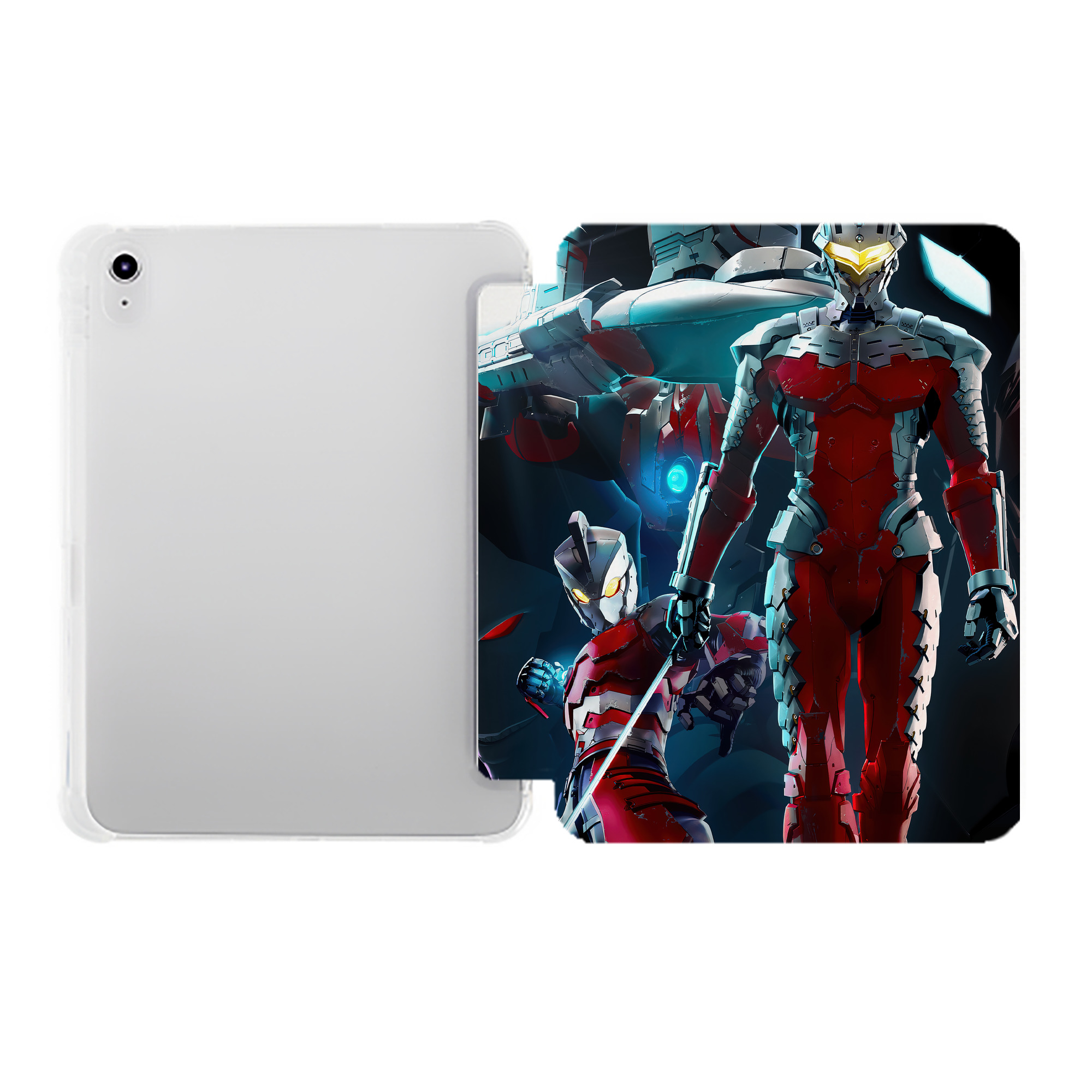 （画像用） ウルトラマン Ultraman IPad ケース ペン収納付き 三つ折りスタンド PUレザー×シリコン 対応機種9.5/10.5/10.9インチ